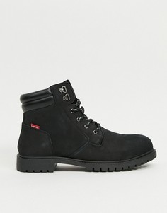 Черные замшевые ботинки с небольшим логотипом Levis-Черный