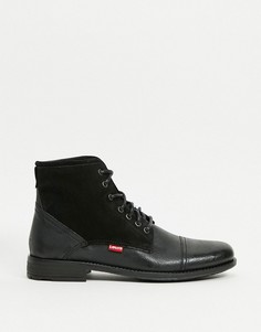 Черные кожаные ботинки на шнурках Levis Fowler-Черный