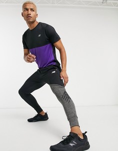Черные флисовые джоггеры для бега New Balance-Черный цвет
