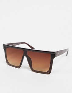 Коричневые солнцезащитные очки в квадратной оправе SVNX-Коричневый