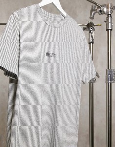 Белая/черная рубашка в тонкую полоску с логотипом AllSaints State-Черный
