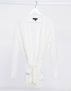 Пушистый домашний халат кремового цвета от комплекта New Look-Белый