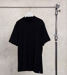 Черная футболка с высоким воротником и карманом Only & Sons-Черный
