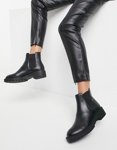 Черные кожаные ботинки челси на массивной подошве Steve Madden Diya-Черный