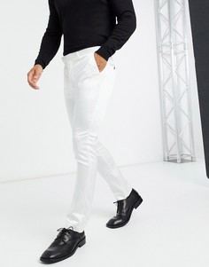 Белые атласные брюки Twisted Tailor-Белый