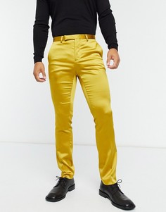Горчичные сатиновые брюки Twisted Tailor-Желтый