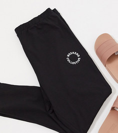 Черные леггинсы от комплекта ASOS DESIGN Weekend Collective Curve-Черный