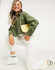 Куртка-рубашка с необработанным краем цвета хаки Cotton On-Зеленый Cotton:On