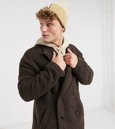 Коричневое oversized-пальто из искусственного меха Native Youth – Эксклюзивно для ASOS-Коричневый