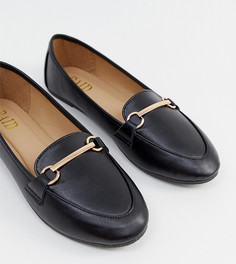 Черные туфли из искусственной кожи для широкой стопы RAID Viera-Черный
