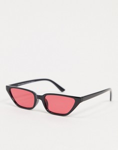 Черные солнцезащитные очки с красными стеклами SVNX-Черный