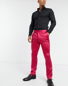 Атласные брюки ярко-розового цвета Twisted Tailor-Розовый цвет