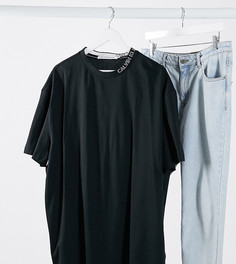 Черная футболка с логотипом Calvin Klein Jeans Big & Tall-Черный