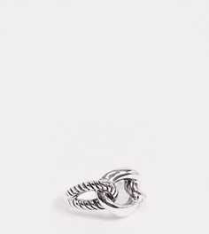 Эффектное серебряное кольцо с отделкой в виде звеньев цепи Kingsley Ryan-Серебряный