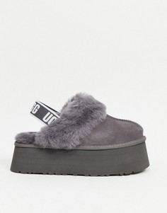 Серые слиперы на толстой платформе UGG Funkette-Серый