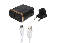 Зарядное устройство Ldnio A2502C 2xUSB + MicroUSB PD + QC 3.0 36W Black LD_B4356