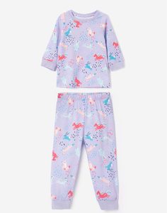 Фиолетовая пижама с рисунками для девочки Gloria Jeans