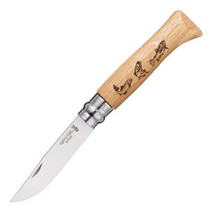 Складной нож OPINEL Animalia Форель 8VRI, 190мм, дерево