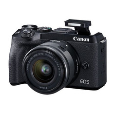 Фотоаппарат Canon EOS M6 Mark II kit ( 15-45 IS STM + EVF), черный [3611c012]