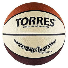 Мячи баскетбольные Мяч баск. Torres Slam-5 универс. бежевый/бордовый (B00065)