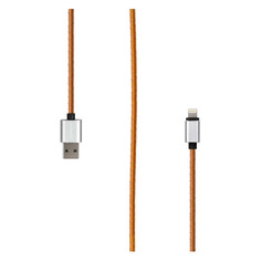 Кабель ROMBICA Rombica Digital IL-03, Lightning (m) - USB (m), 1м, MFI, коричневый [cb-il03] Noname