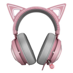 Гарнитура игровая Razer Kraken Kitty Ed. - Quartz, для компьютера, мониторные, розовый [rz04-02980200-r3m1]