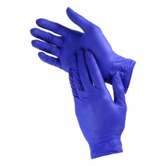 Перчатки неопудренные одноразовые, размер: L, винил, 200шт, цвет синий Noname