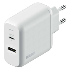Зарядные устройства Сетевое зарядное устройство INTERSTEP 42W, USB + USB type-C, 3A, белый