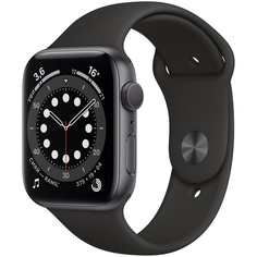 Смарт-часы Apple Watch Series 6 44 мм серый космос, спортивный ремешок