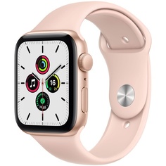 Смарт-часы Apple Watch SE 44 мм золотой, спортивный ремешок