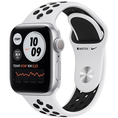Смарт-часы Apple Watch Nike Series 6 44 мм серебристый, спортивный ремешок