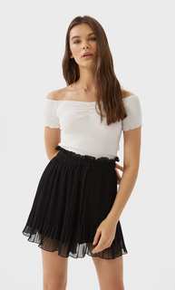 Stradivarius Шорты С Плиссировкой Женская Коллекция Черный S