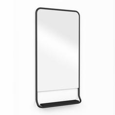 Зеркало настенное bauhaus (woodi) черный 48x90x10 см.