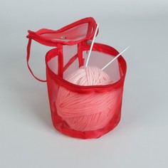 Сумка для вязания, d = 13,5 см, 14 см, цвет красный Арт Узор
