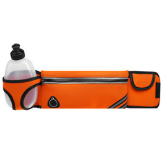 Сумка спортивная на пояс 45х9 см с бутылкой 15х8х3 см, 2 кармана, цвет оранжевый Onlitop