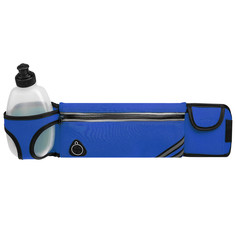 Сумка спортивная на пояс 45х9 см с бутылкой 15х8х3 см, 2 кармана, цвет синий Onlitop