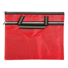 Портфель 1 отделение, а4, текстиль на молнии с ручками, с карманом красный Calligrata