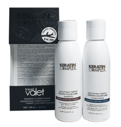 Keratin Complex, Дорожный набор Гладкость окрашенных волос Travel Valets Color Care (шампунь, кондиционер), 89/89 мл