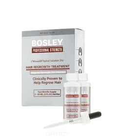 Bosley Pro, Усилитель роста волос (для женщин) Hair Regrowth Treatment Regular Strength for Women 2%, 60мл х 2