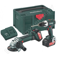 Набор аккумуляторного инструмента metabo combo set 2.4.1 18в: винтоверт bs 18 lt + угловая шлифмашина w 18 ltx 685038000