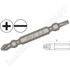 Двухсторонний бит для шуруповерта aist ph.2xsl5.5 1/4" 10 шт. 11865255ps10 00-00011050