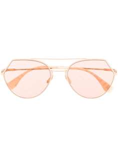 Fendi Eyewear солнцезащитные очки в массивной оправе с узором FF