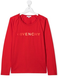 Givenchy Kids футболка с длинными рукавами и логотипом