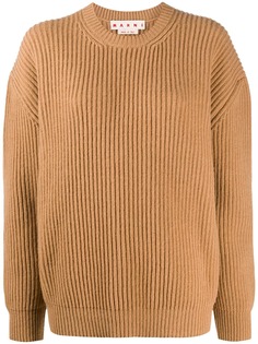 Marni джемпер в рубчик с круглым вырезом