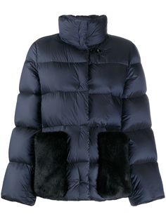 Fay пуховик со вставками из искусственного меха