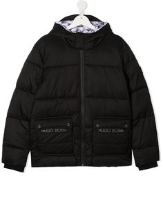 BOSS Kidswear пуховик с капюшоном