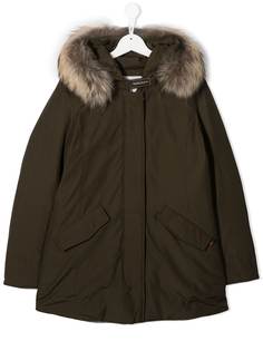 Woolrich Kids парка с капюшоном и мехом