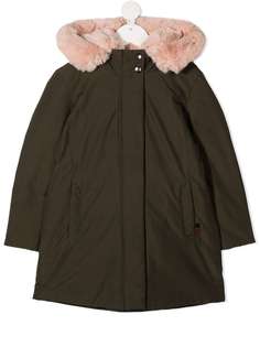 Woolrich Kids парка с капюшоном и мехом