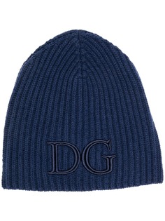 Dolce & Gabbana шапка бини в рубчик с вышитым логотипом