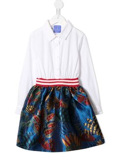 Stella Jean Kids платье-рубашка с вышивкой на подоле